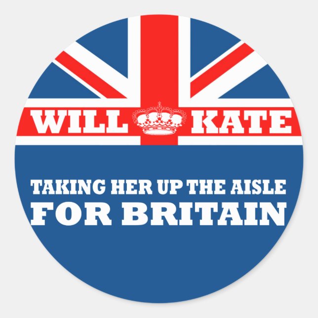 Funny Royal Wedding Classic Round Sticker (Front)