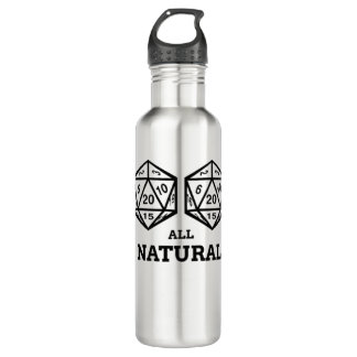 Funny RPG D20 Shirt All Natural Game Retro T Shirt 710 Ml Water Bottle