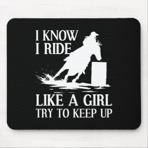 Funny Rrel Racing Gift For Women Girls Horse Racer Mouse Mat