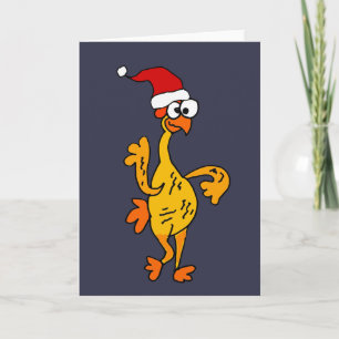 Funny Rubber Chicken Christmas Cartoon Holiday Card