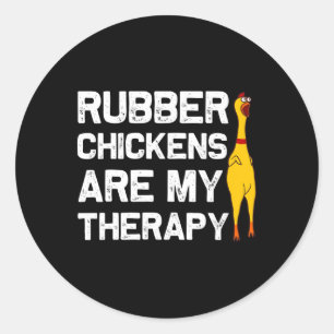 Funny Rubber Chicken Gift Men Women Rubber Chicken Classic Round Sticker