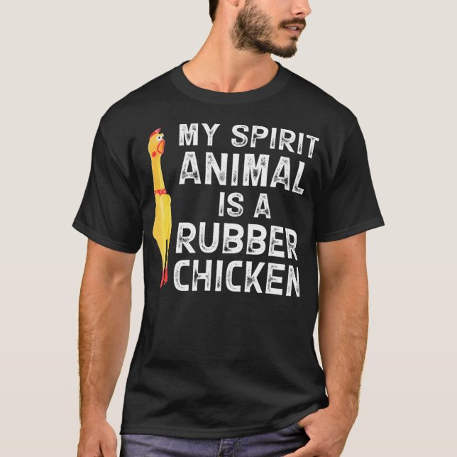 Funny Rubber Chicken Gift Men Women Rubber Chicken T-Shirt (Front)