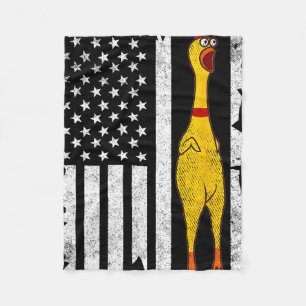 Funny Rubber Chicken Vintage American Us Flag Men Fleece Blanket