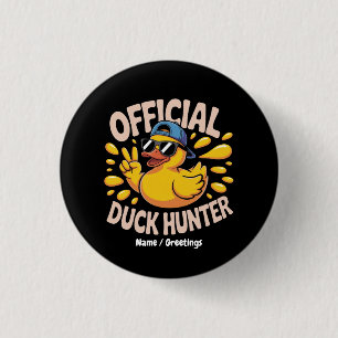 Funny Rubber Duck Hunting Cruise Squad Laughs 3 Cm Round Badge