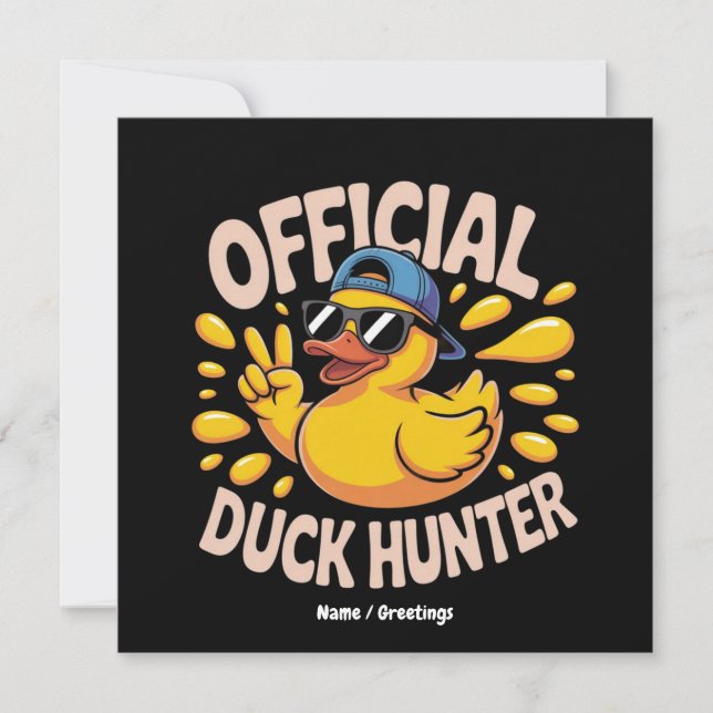 Funny Rubber Duck Hunting Cruise Squad Laughs Invitation (Front)