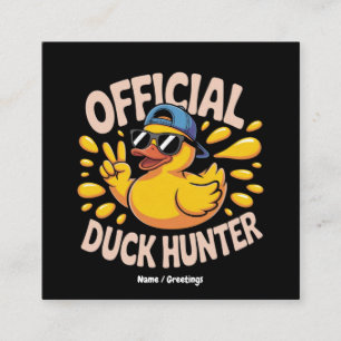 Funny Rubber Duck Hunting Cruise Squad Laughs Square Business Card