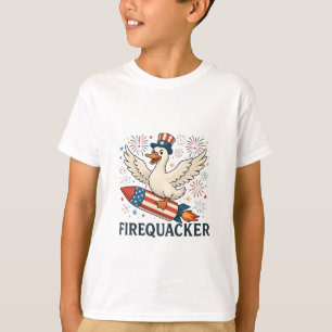 Funny Rubber Duck USA Patriotic Firequacker 4th T-Shirt