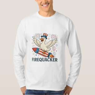 Funny Rubber Duck USA Patriotic Firequacker 4th T-Shirt