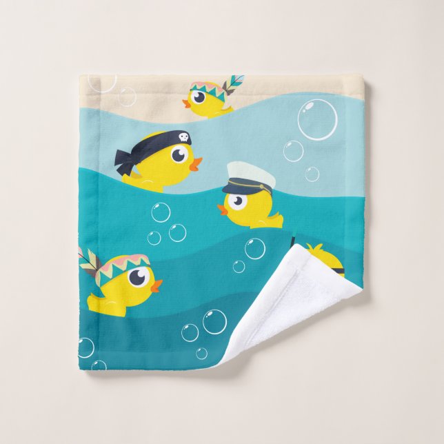 Funny Rubber Duckie Sea Beach Baby  Wash Cloth (Wash Cloth)