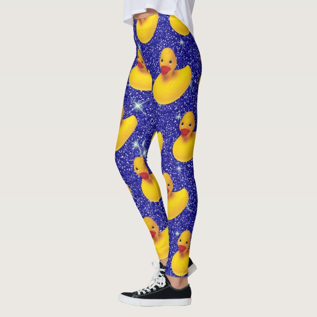 Funny Rubber Ducks Yellow Duckie Farm Animal Lover Leggings (Left)