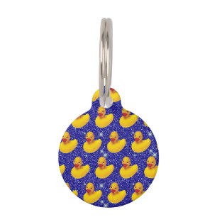 Funny Rubber Ducks Yellow Duckie Farm Animal Lover Pet Tag