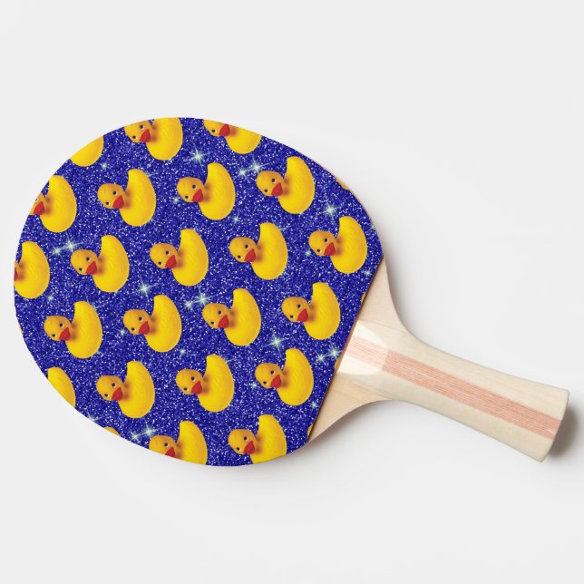 Funny Rubber Ducks Yellow Duckie Farm Animal Lover Ping Pong Paddle (Side)