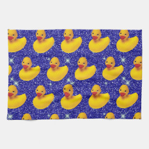 Funny Rubber Ducks Yellow Duckie Farm Animal Lover Tea Towel