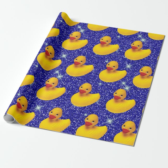 Funny Rubber Ducks Yellow Duckie Farm Animal Lover Wrapping Paper (Unrolled)