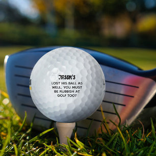 Funny Rubbish at Golf Personalised Golf Balls