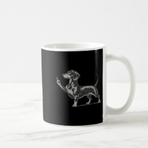 Funny Rude Black Dachshund Dog Meme Middle Finger  Coffee Mug