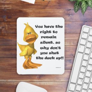 Funny Rude Duck Mouse Mat