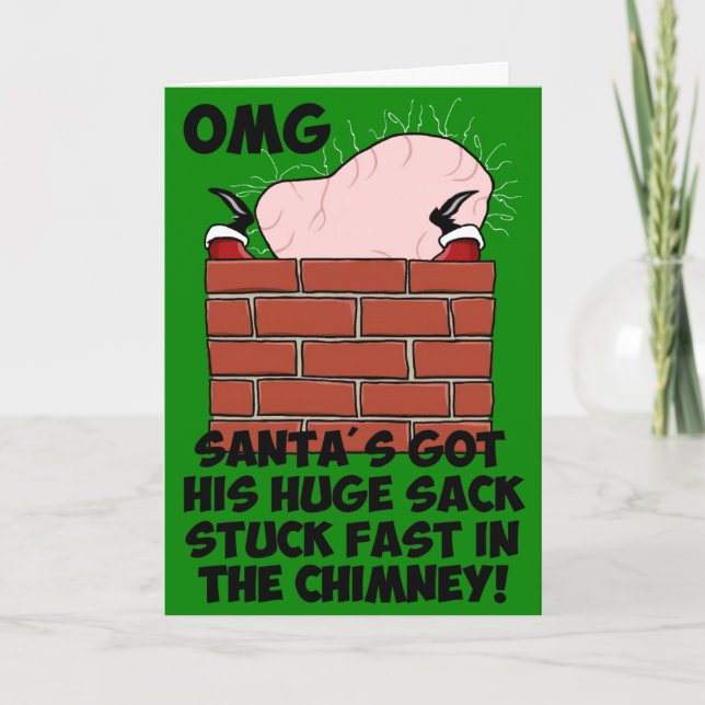 Funny,rude Santa Holiday Card (Front)