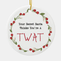 Funny rude swearing secret santa christmas tree 