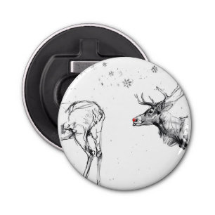 Funny Rudolf Reindeer Christmas Love Bottle Opener