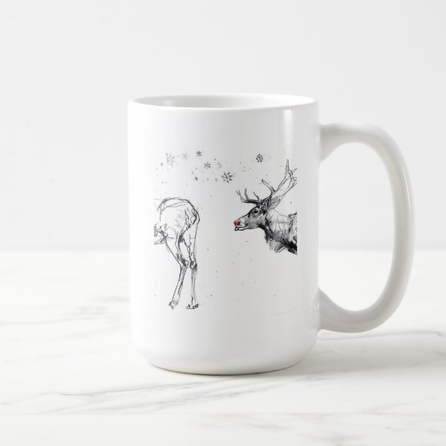 Funny Rudolf Reindeer Christmas Love Coffee Mug (Right)