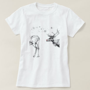 Funny Rudolf Reindeer Christmas Love T-Shirt