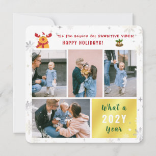Funny Rudolph 4 Photos Collage Happy Holidays Cute Holiday Card