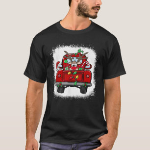 Funny Rudolph Reindeer on Red Truck Christmas Ligh T-Shirt
