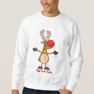 Funny Rudolph Reindeer Xmas Cartoon Personalised Sweatshirt