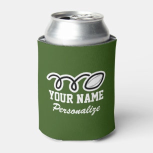 Funny rugby ball cartoon custom name Birthday gift Can Cooler