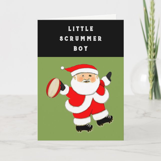 Funny Rugby Christmas Holiday Cards (Front)
