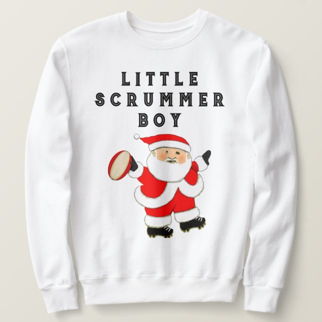 Funny Rugby Christmas Holiday Sweatshirt (Design Front)