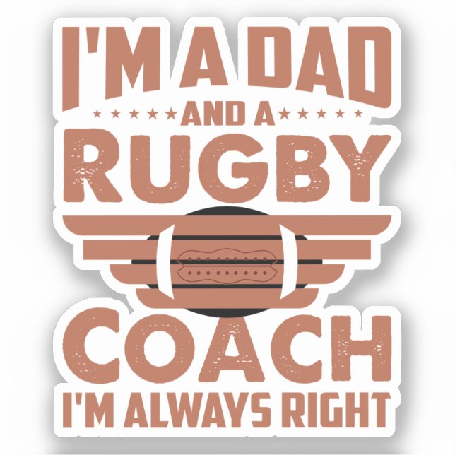 Funny Rugby Dad and Rugby Coach (Front)