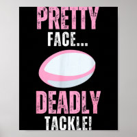Funny Rugby Gift For Girls Pretty Face Deadly Tack