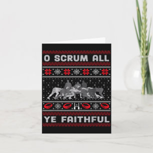 Funny Rugby O Scrum All Ye Faithful Ugly Merry Chr Card