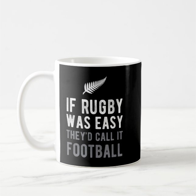 Funny Rugby Silver Fern Football New Zealand NZ Sp Coffee Mug (Left)