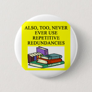 funny rules for writers 6 cm round badge