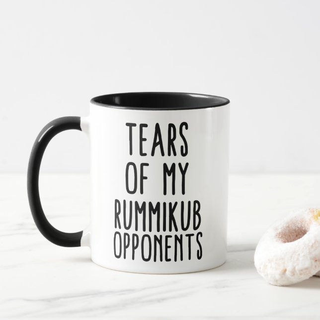 Funny Rummikub Player Gift Mug (With Donut)