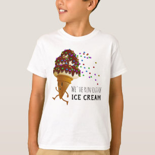 Funny Run Out of Ice Cream Cartoon T-Shirt