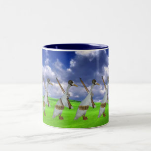 Funny runner duck Two-Tone coffee mug