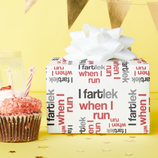Funny Runner - I FARTlek when I Run © Wrapping Paper (Birthday Party)