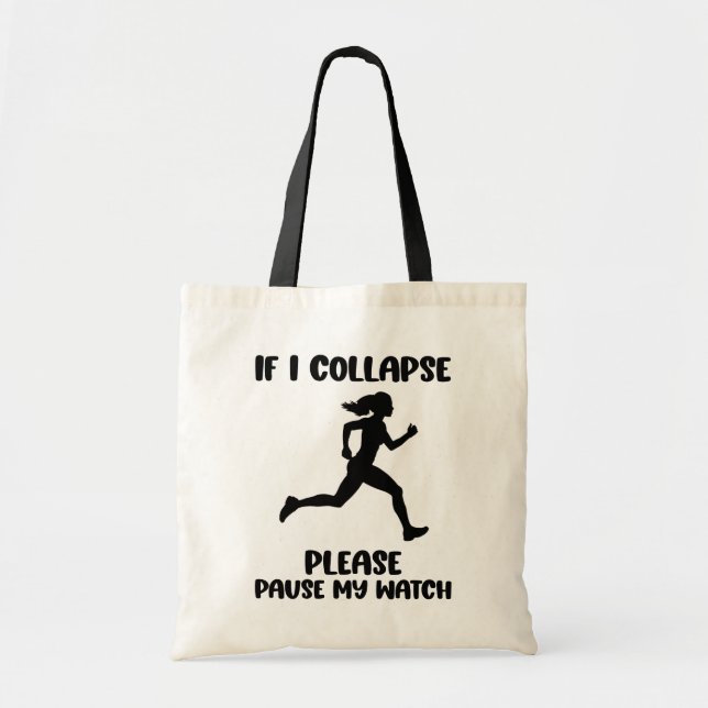 Funny Runner’s Life Quote Tote Bag (Front)