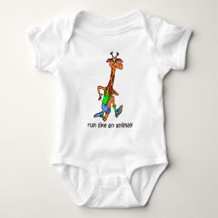Funny running baby bodysuit