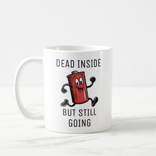 Funny Running Battery Coffee Mug (Left)