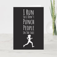 Funny Running Card Runner Fitness Jogging Marathon