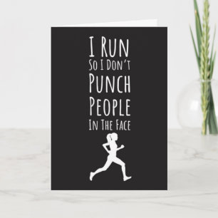 Funny Running Card Runner Fitness Jogging Marathon
