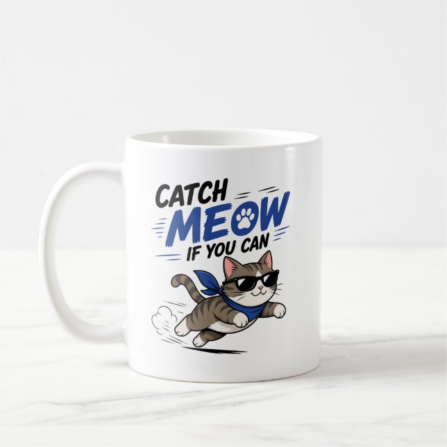 Funny Running Cat Mug (Left)