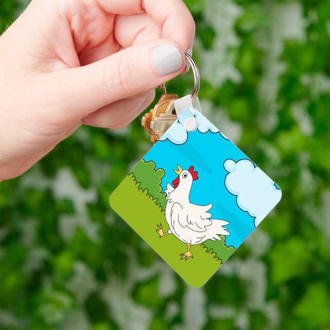 Funny Running Chicken Farmyard Animal Key Ring (Creator Uploaded)