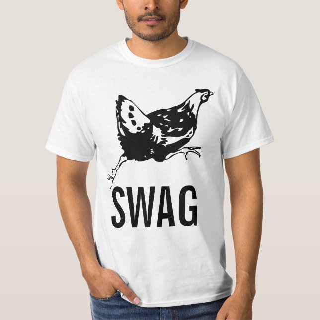 Funny Running Chicken swag shirt (Front)