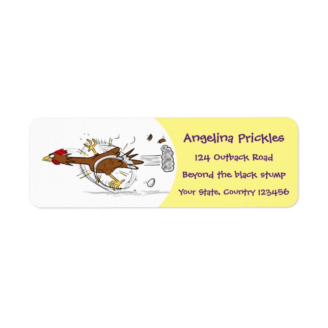 Funny running cool chicken cartoon illustration (Front)